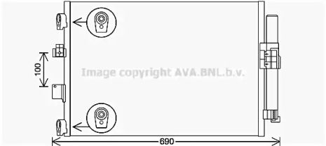 Радиатор, конденсор кондиционера FORD FOCUS, AVA COOLING (FD5654D)