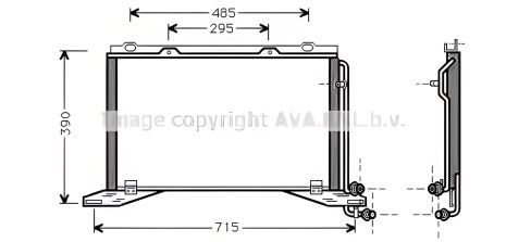 Конденсор кондиціонера MERCEDES-BENZ E-CLASS, Радіатор AVA COOLING (MS5222)