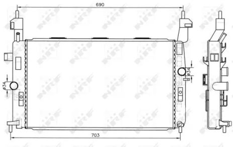 Радиатор охлаждения двигателя VAUXHALL MERIVA, OPEL MERIVA, NRF (55317)