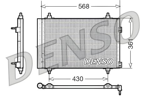 Конденсор кондиционера радиатор для DS DS, CITROËN DS5, DENSO (DCN07008) Конденсор кондиционера радиатор для DS DS, CITROËN DS5, DENSO (DCN07008)