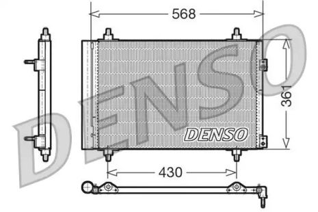 Радіатор, конденсор кондиціонера DS DS, CITROËN DS5, DENSO (DCN07008)