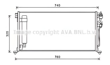 Радіатор-конденсор кондиціонера MITSUBISHI LANCER, AVA COOLING (MTA5220D)