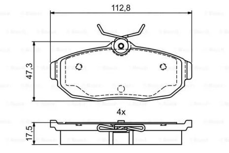 Комплект тормозных колодок, дисковый тормоз FORD AUSTRALIA, FORD USA, BOSCH (0986495401)