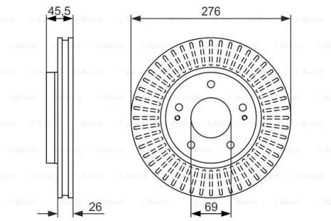 Диск гальмівний DODGE STRATUS, CHRYSLER SEBRING, BOSCH (0986479604) Диск гальмівний DODGE STRATUS, CHRYSLER SEBRING, BOSCH (0986479604)