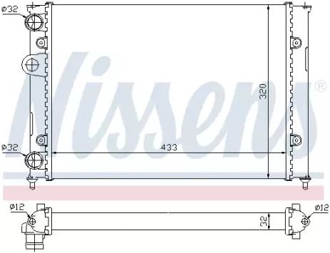 Радиатор охлаждения двигателя VW VENTO, NISSENS (651851)