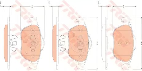 Комплект гальмівних колодок, дискове гальмо RENAULT GRAND SCÉNIC, TRW (GDB1823) - Екстра