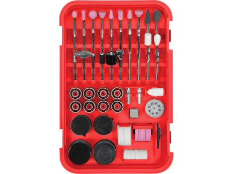 Набор насадок для мини-шлифмашинок со шпинделями Ø= 3,2мм, адаптеры Ø= 2,3 и 3,2 мм, 157 эл., Yato YT-34670