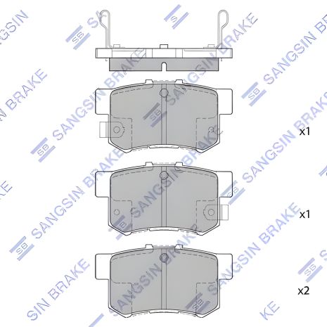 Комплект тормозных колодок, дисковый тормоз BYD F6, SUZUKI KIZASHI, SANGSIN (SP1368)