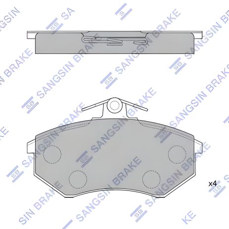 Комплект дискових гальмівних колодок для CHERY TIGGO, VW GOLF, SANGSIN (SP1043)