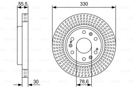 Диск гальмівний CHEVROLET SUBURBAN, CADILLAC ESCALADE, BOSCH (0986479W30)