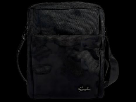 Сумка через плечо, текстиль, черная, 3 л, стильная, два отделения