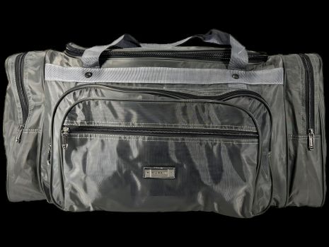 Серая дорожная сумка с тремя отделениями, объем 78 литров