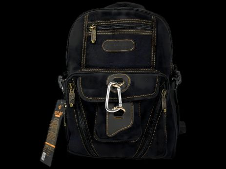 Рюкзак брезентовий міцний, 20 л, практичний, колір чорний