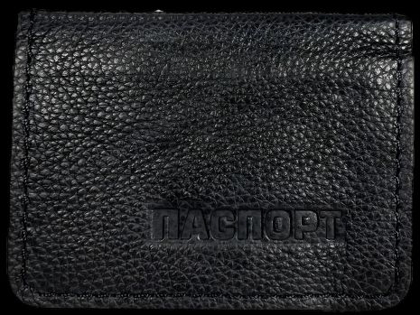 Обкладинка для паспорта BagWay ручної роботи з натуральної шкіри 1008-1 чорна