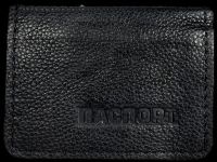 Обкладинка для паспорта BagWay ручної роботи з натуральної шкіри 1008-1 чорна