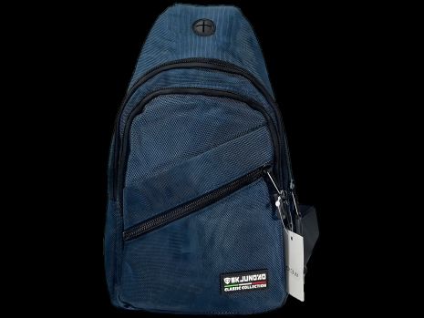 Сумка-слінг із чотирма відділеннями та виходом для навушників, синя