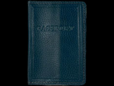 Обкладинка для закордонного паспорта BagWay, з натуральної шкіри, синя