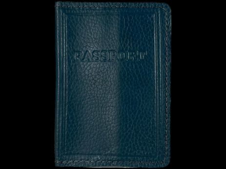 Обложка для загранпаспорта BagWay, из натуральной кожи, синяя