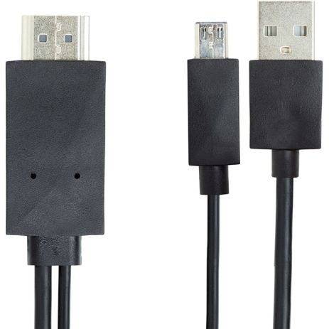 Видео кабель PowerPlant HDMI - micro USB, 1.8м, (MHL), Blister