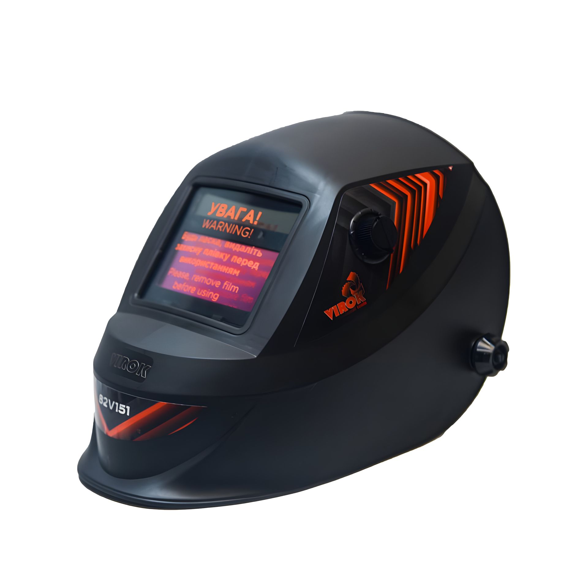 Зварювальника маска з автозатемняючим світлофільтром VIROK 82V151 (110 х 90 мм, 93x50 мм) Зварювальника маска з автозатемняючим світлофільтром VIROK 82V151 (110 х 90 мм, 93x50 мм)