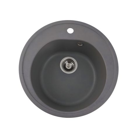 Гранітна мийка для кухні Platinum 510 LUNA матова сірого кольору