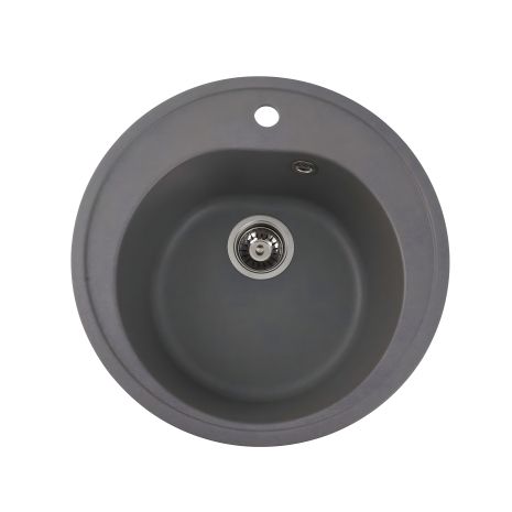 Гранітна мийка для кухні Platinum 510 LUNA матова сірого кольору