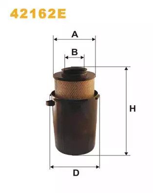 Фільтр повітряний MERCEDES-BENZ T1/TN, WIX FILTERS (42162E)