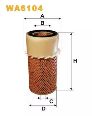 Фильтр воздушный HYUNDAI GALLOPER, MITSUBISHI GALLOPER, WIX FILTERS (WA6104)