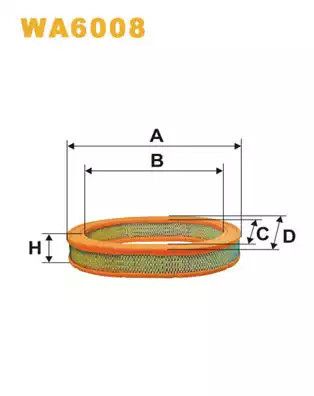 Фільтр повітряний FORD AUSTRALIA, MAZDA 323, WIX FILTERS (WA6008)