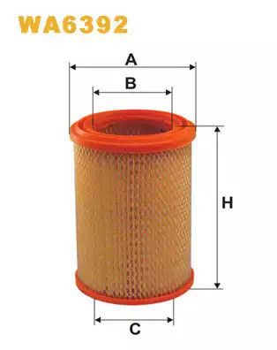 Фильтр воздушный SKODA 1100MB, TRABANT P, WIX FILTERS (WA6392)