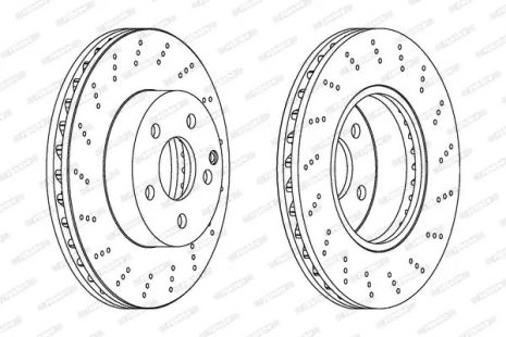 Диск тормозной MERCEDES-BENZ SLS, FERODO (DDF1693C)