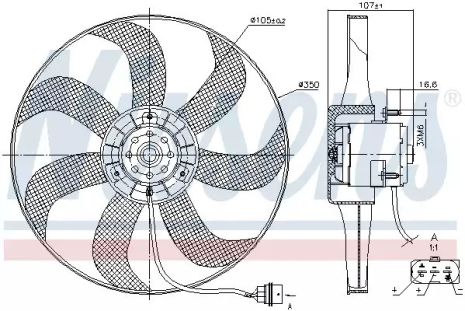 Вентилятор охолодження двигуна SEAT CORDOBA, VW FOX, NISSENS (85725)