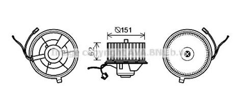 Вентилятор салона VW CADDY, SEAT CORDOBA, AVA COOLING (ST8505)