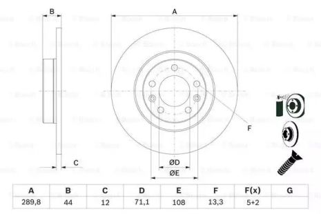 Brake Peugeot 508, Bosch (0986479130)