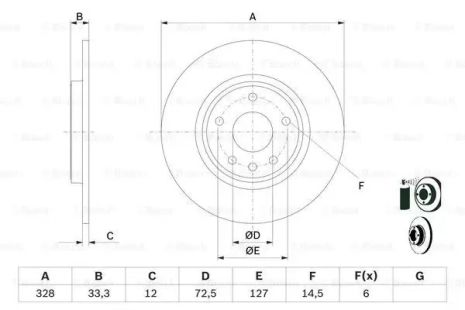 Brake Lancia Voyager, Fiat Freemont, Bosch (0986479e57)