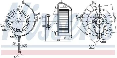 Вентилятор салона VAUXHALL ASTRA, OPEL ASTRA, NISSENS (87188)