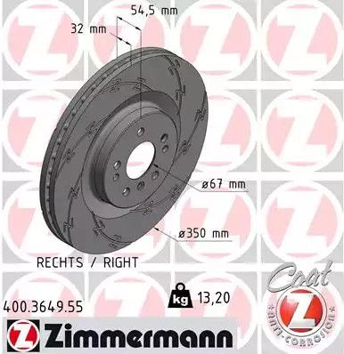 Диск гальмівний MERCEDES-BENZ GL-CLASS, ZIMMERMANN (400364955)