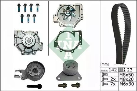 Водяной насос + комплект ГРМ FORD AUSTRALIA, VOLVO V40, INA (530046730)