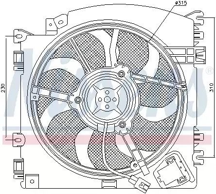 Вентилятор охлаждения двигателя NISSAN NOTE, RENAULT CLIO, NISSENS (85598)