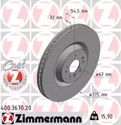 Диск тормозной MERCEDES-BENZ GL-CLASS, ZIMMERMANN (400367020)