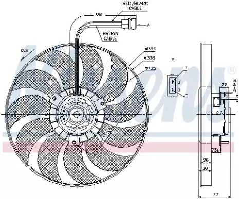 Вентилятор охлаждения двигателя VW TRANSPORTER, NISSENS (85676)