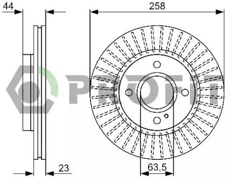 Диск тормозной FORD FIESTA, PROFIT (50101740)