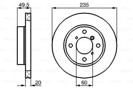 Диск тормозной MARUTI BALENO, SUZUKI BALENO, BOSCH (0986478450)