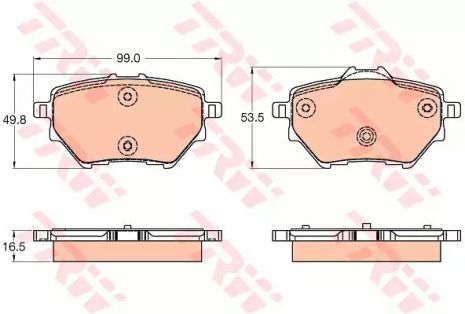 Комплект тормозных колодок, дисковый тормоз PEUGEOT 508, CITROËN BERLINGO, TRW (GDB2036)