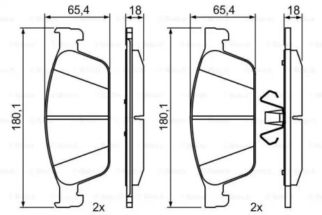 Набір гальмівних майданчиків, дисковий гальмо Ford Australia, Bosch (0986495388)