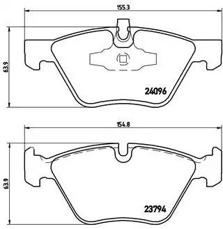 Набір гальмівних прокладок, BMW 1, Brembo (P06040) Диск гальмо