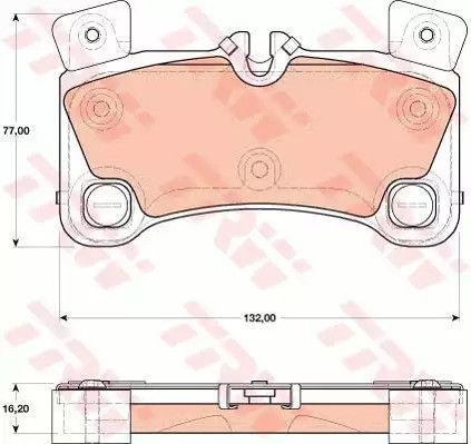 Комплект гальмівних колодок, дискове гальмо AUDI Q7, VW TOUAREG, TRW (GDB1775)