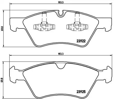 Набір гальмівних майданчиків, диск-гальмо Mercedes-Benz GL-Class, Brembo (P50063)