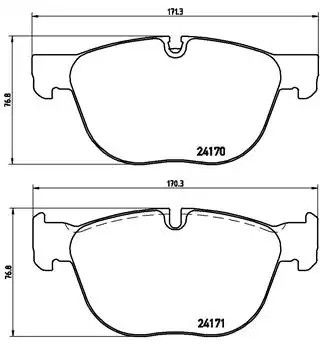 Комплект тормозных колодок, дисковый тормоз BMW X6, BREMBO (P06049)