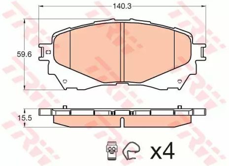 Комплект тормозных колодок, дисковый тормоз MAZDA 6, TRW (GDB3580)